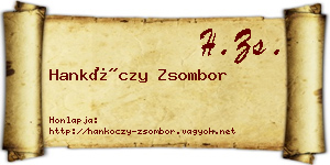 Hankóczy Zsombor névjegykártya