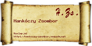 Hankóczy Zsombor névjegykártya